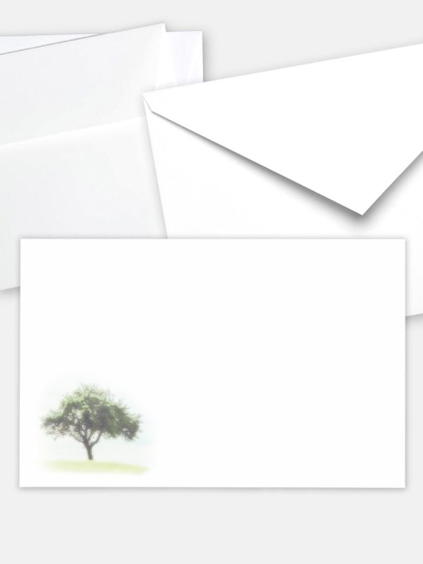 Umschlag im klassischen Format (191 x 120 mm) | Auswahl: Papiersorte, gerade Klappe/Haftklebung oder Spitzklappe/Nassklebung | Adresseindruck und Lettershop möglich | Motiv Grüne Wiese | TUK_021_ATD