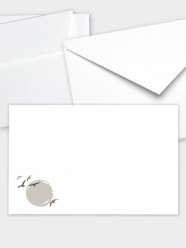 Umschlag im klassischen Format (191 x 120 mm) | Auswahl: Papiersorte, gerade Klappe/Haftklebung oder Spitzklappe/Nassklebung | Adresseindruck und Lettershop möglich | Motiv Schwalben | TUK_525_ATD