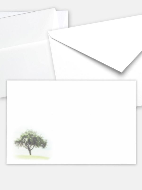 Umschlag im klassischen Format (191 x 120 mm) | Auswahl: Papiersorte, gerade Klappe/Haftklebung oder Spitzklappe/Nassklebung | Adresseindruck und Lettershop möglich | Motiv Grüne Wiese | TUK_021_ATD