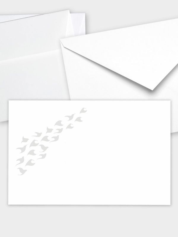 Umschlag im klassischen Format (191 x 120 mm) | Auswahl: Papiersorte, gerade Klappe/Haftklebung oder Spitzklappe/Nassklebung | Adresseindruck und Lettershop möglich | Motiv Himmel mit Vogelfries | TUK_024_ATD