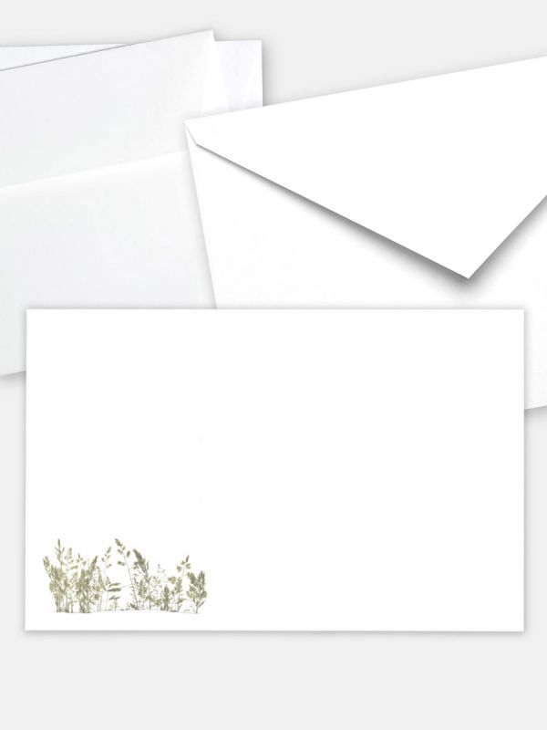 Umschlag im klassischen Format (191 x 120 mm) | Auswahl: Papiersorte, gerade Klappe/Haftklebung oder Spitzklappe/Nassklebung | Adresseindruck und Lettershop möglich | Motiv Herbarium | TUK_037_ATD