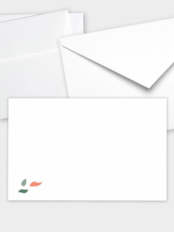 Umschlag im klassischen Format (191 x 120 mm) | Auswahl: Papiersorte, gerade Klappe/Haftklebung oder Spitzklappe/Nassklebung | Adresseindruck und Lettershop möglich | Motiv Blätterspiel | TUK_049_ATD