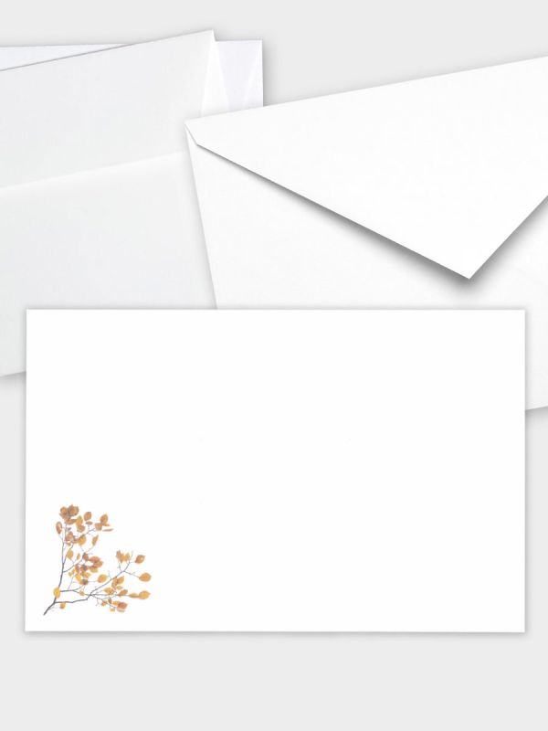 Umschlag im klassischen Format (191 x 120 mm) | Auswahl: Papiersorte, gerade Klappe/Haftklebung oder Spitzklappe/Nassklebung | Adresseindruck und Lettershop möglich | Motiv Herbstwald | TUK_050_ATD