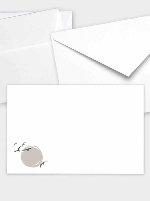 Umschlag im klassischen Format (191 x 120 mm) | Auswahl: Papiersorte, gerade Klappe/Haftklebung oder Spitzklappe/Nassklebung | Adresseindruck und Lettershop möglich | Motiv Schwalben | TUK_525_ATD